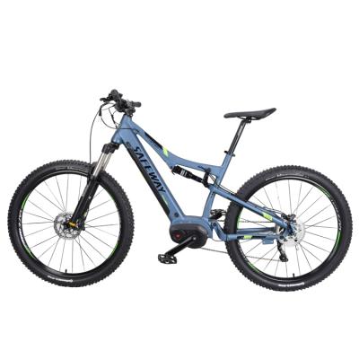 China Wholesale 27.5 Inch 750W 36V Fast Speed ​​Aluminum Alloy Full Suspension E Bike Mid Motor Men's Electric Bike for sale