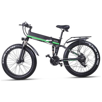 China 2022 Aluminum Alloy Fat Tire Electric Bike 1000W 48V Folding Electric Bicycle Lithium Battery 26 Inch Folding MTB Ebike for sale