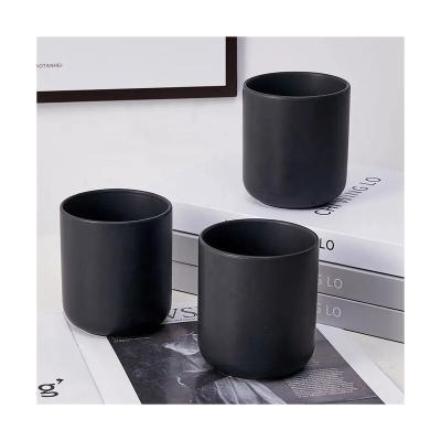 China Sustainable Ceramic pen holder Japanese tea cup matte black glaze simple fashion advertising gifts enterprise custom logo large price low for sale