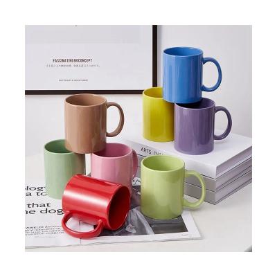 China Sustainable Custom colored glaze coffee cup ceramic cup printing logo advertising business gifts enterprise promotion mug manufacturers for sale