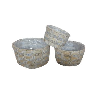 China Eco-friendly Wholesale Handmade Picnic Storage Wicker Wooden Woven Fruit Vegetable Bread Sundries Storage Basket for sale