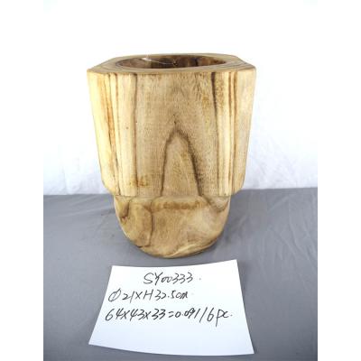 China Home Sale Paulownia Plant Wooden Round Pot for sale