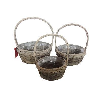 China Handmade Handcraft Woven Willow Basket Gift Basket For Flower For Fruit With Handle for sale