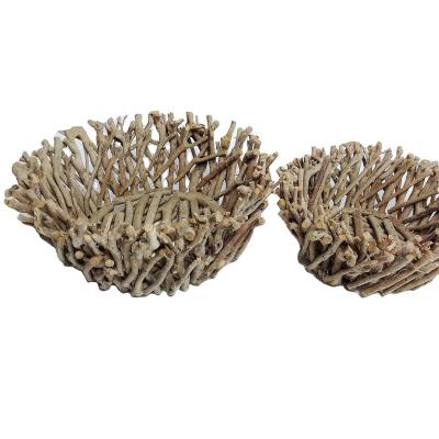 China China factory handmade non-branch woven flower tray for garden /home/office decoration for sale