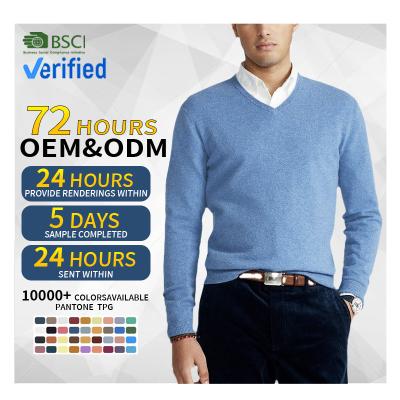 China custom Anti-wrinkle CaiNan v neck lambswool sweaters knit pullover soild color mens golf sweaters long sleeve golf sweater for sale