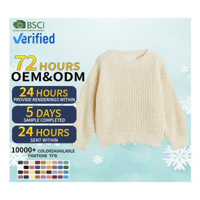 China Custom Anti-Shrink Knit Sweater Manufacturer High Quality Cotton Organic Polyester Knit Chenille Pullover Knitwear Sweaters For Kids Girls for sale