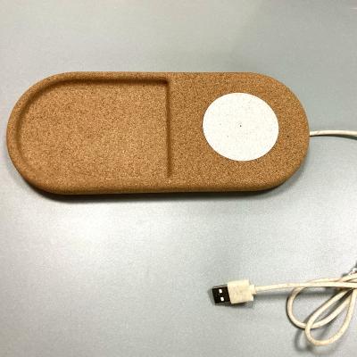 China High Quality Bamboo Wireless Cell Phone Charger Desktop Set Desk Organizer Customized With Wireless Charger for sale