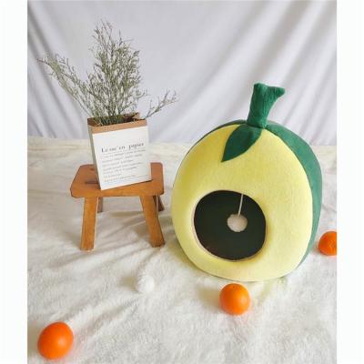 China Sustainable Fashion Avocado Capsule Cat Bed Pet House Indoor Comfortable Green Cats for sale