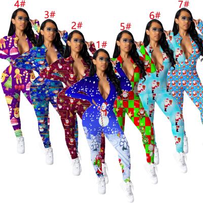 China Wholesale Print Christmas Onesies Adult Onesie Pajamas Women Sleepwear QUICK DRY Christmas Pajamas for sale