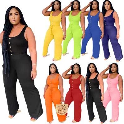 China New Viable Sleeveless Mujer Women Overalls And Rompers De Conjuntos De Verano Para Plus Size Clothing Woman One Piece Overalls for sale