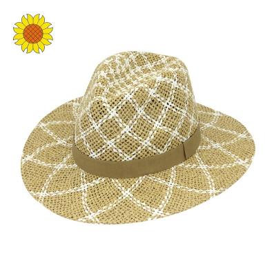 China Character Custom Design Panama Hats Women Men Cowboy Hats 100% Paper Wide Brim Fedora Hats for sale