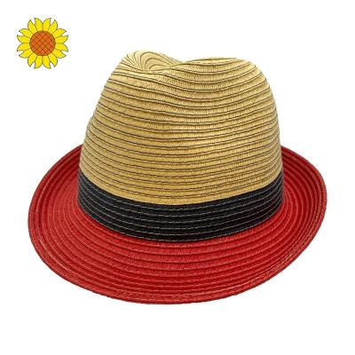 China Custom Paper Hand Sewn Beach Trilby Hats 100% Character Summer Kids Hat Fedora Hats for sale