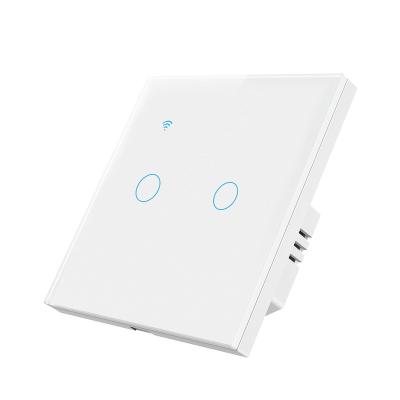 China Smart Life/tuya Smart EU/UK/AU Tuya Wifi Around Alexa Voice App Remote Timing Smart Home Control Google Product Smart Light Switch 2gang swi for sale