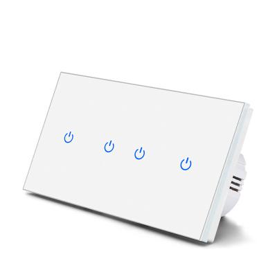 China Tempered Glass Panel EU/UK/AU 146*86mm Tempered Glass Panel Wall Light Touch Switch Detector Button Led CE Rohs AC100-240V 1/2/3 Strip indicator for sale