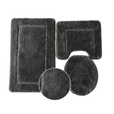 China Sustainable Anti Slip Bathroom Mat Rug Shaggy Chenille Bathroom Mat Set for sale