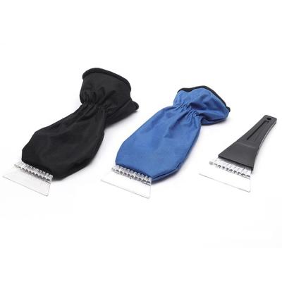 China PP/PS/Polyester Transparent Ice Scraper Hand Scraper Plastic Ice Scraper With Glove for sale