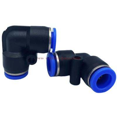 China Machinery Repair Shops Quick Push To Connect Pneumatic Push In Fittings Union Plastic Elbow Fittings PV 08mm for sale