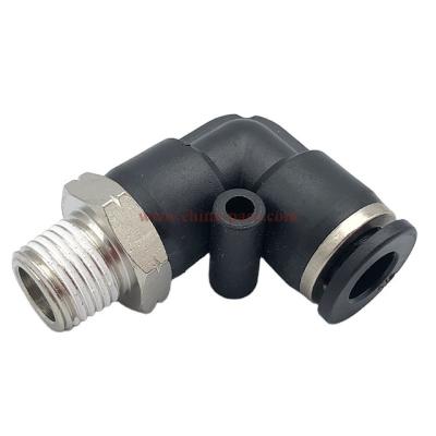 China Factory PL Series 1/4 Inch Tube 1/8 NPT Thread 90 Degree Male Elbow Pneumatic Fittings for sale