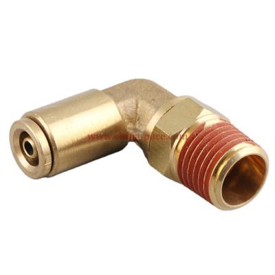 China China Brass 1/8 1/4 3/8 1/2 90 Degree Elbow Brass Pivot POINT Air Brake Male Hose Fittings for sale