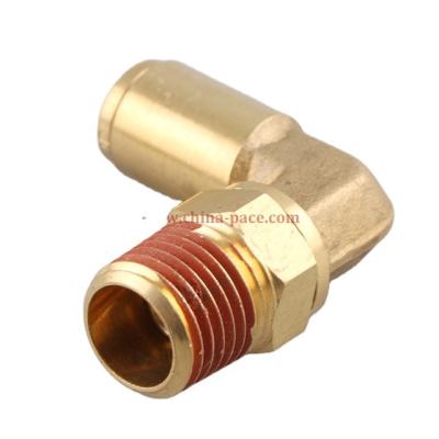 China Brass Push To Push In Connector Male Swivel Elbow 90 Degree TUBE OD X NPTF MALE DOT Air Brake Brass Fittings for sale