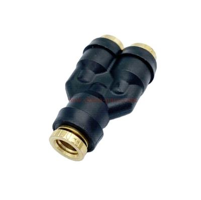 China Machinery Repair Shops Connect Y Shape Slip-lock Reducing Pneumatic Connector 3 Way Port Adapter Garden Water Hose Splitter for sale