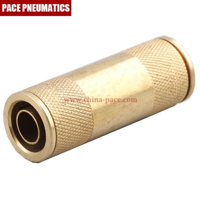 China SAE J844 Straight Brass Tubing Unions DOT Push In Fittings For Hose OD 1/8