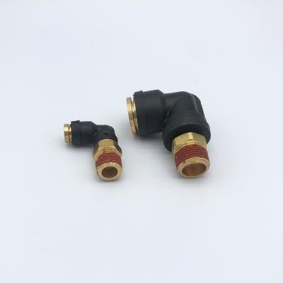 China Pneumatic Plastic Pushin Elbow Machinery Repair Shops Compound Air Brake Pads Male Thread Fitting for sale