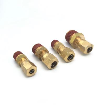 China Machinery Repair Shops Connectors Pipe Fitting Dot Brass Air Brake Compression Fitting Male Tube Adapter for sale