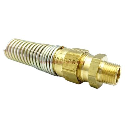 China Dot Air Brake Fittings For Brass Rubber Male Hose Connector (Hose Ends) - With Spring for sale