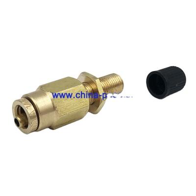 China DOT Push To Connect Brass Air Ride Suspension Inflation Schrader Valve Fits 3/8 for sale