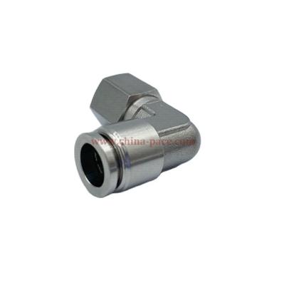 China Pneumatics Stainless Steel Contact Tube Fitting Elbow Female Push In One Fitting for sale