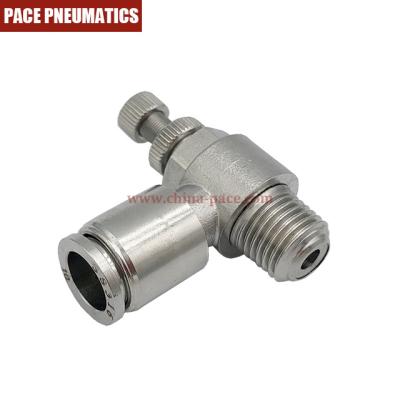 China Pneumatic System SUS Air Flow Regulator Speed ​​Controller Stainless Steel One Touch Push In Pneumatic Fittings Metric And Inch Size for sale