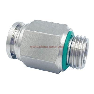 China Factory Food Grade Male Straight Connector Stainless Steel Push Connect Straight Fittings for sale