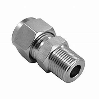 China Pneumatic System Male Compression SS316 Fittings Stainless Steel Straight Adapter for sale