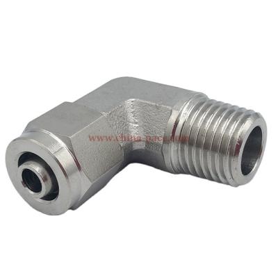 China Pneumatic Pneumatic System Two Thread Food Grade BSPT/R High Quality Thread Swivel Elbow Stainless Steel Male Contact Fittings for sale