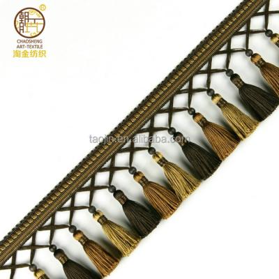 China Curtain Tassel Furniture Decor Carpet Trim Decorative Polyester Yarn for sale