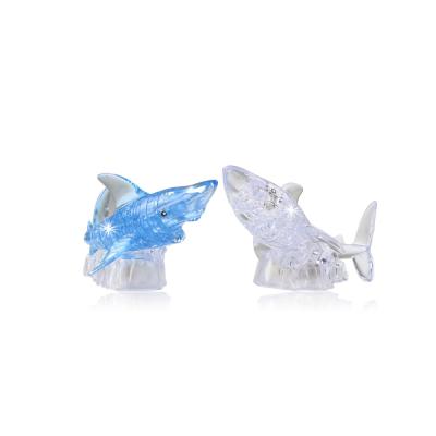 China Cartoon Toy DIY Shark Mold Flashing Jigsaw Crystal 3d Puzzles for sale