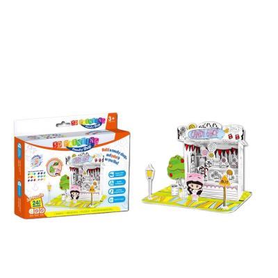 China DIY TOY Candy Store Graffiti 3d Painting Model Toys For Kids for sale