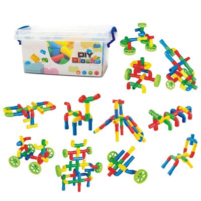 China Develop Kids Intelligence 76PCS Plastic STEM Building Pipe Tube Construction Toy For Children for sale