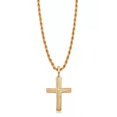 China 2022 New Lead Free Nickel Free Gold PVD Plated Elegant Cross Pendant Necklace Stainless Steel Jewelry for sale