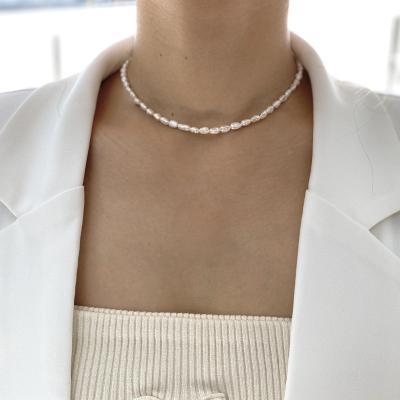 China Elegant New Freshwater Jewelry 2022 Baroque Irregular Natural Necklace Lead Free Nickel Free Pearl Necklace for sale