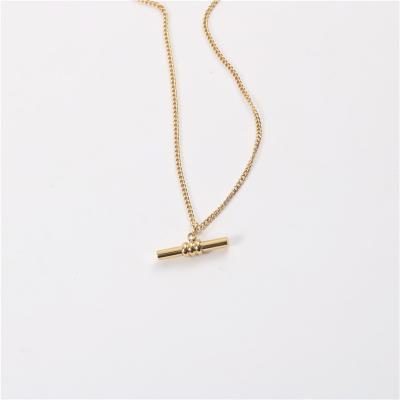 China Lead Free Nickel Free Toggle Bar Pendant Necklace 18k 2022 Gold Plated Stainless Steel Jewelry Wholesale for sale