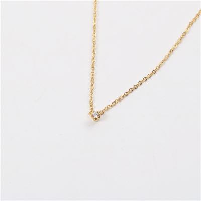 China Small Fine Delicacy Diamond Pendant Necklace Stainless Steel Jewelry Wholesale Lead Free Nickel Free for sale