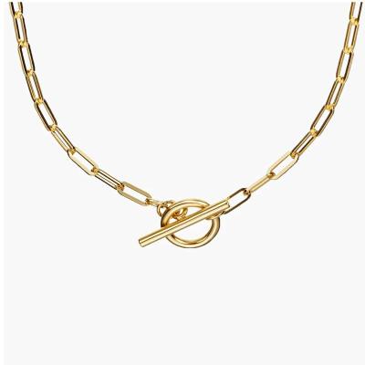 China Lead Free Nickel Free PVD 18K Gold Plated Chain Necklace Stainless Steel Toggle Necklace Customized Jewelry Wholesale for sale