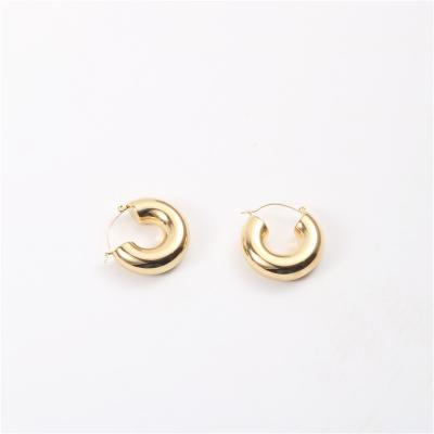 China Trendy Minimalist Chunky Hollow Tube Hoop Earring Earring Stainless Steel Jewelry Lead Free Nickel Free for sale