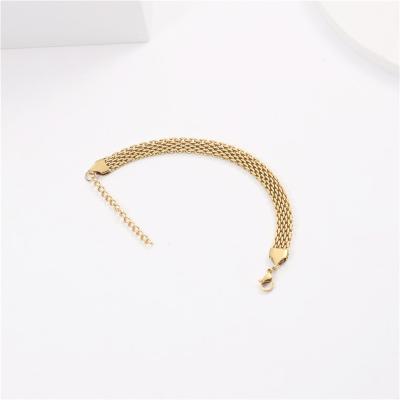 China Best Seller 18k Band Bracelet Lead Free Nickel Free Stainless Steel Gold Plated Jewelry For Women Drop Shipping for sale