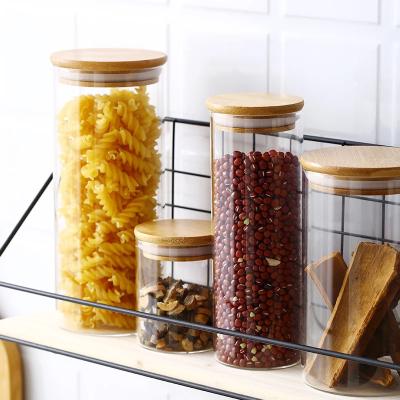 China Sustainable Wholesale Clear Heat Round Resistant Glass Food Storage Jars for sale