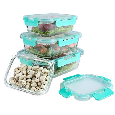 China CLASSIC Microwave Glass Bento Food Container Glass Lunch Box With Lock for sale