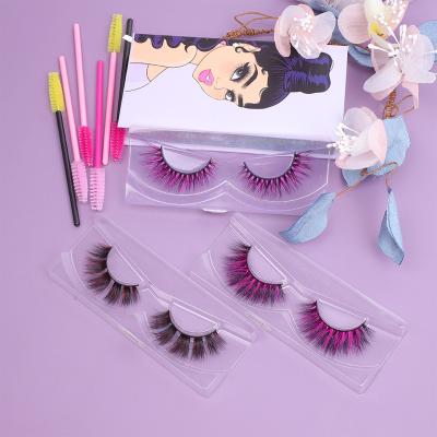 China 3D Soft Natural Mink Lashes Custom Private Label Lash Colors High Quality Mink Lashes for sale