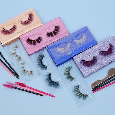 China Natural Soft Eyelash Vendor Customized Eyelashes Mink Mink Lashes 3D Mink Lashes Colored Eyelashes Colored Boxes for sale